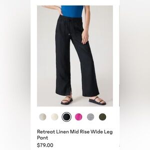 Athleta Cabo Linen wide leg pants